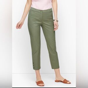 Talbots Green Perfect Crop Pants,Size 2P,Made in Indonesia,98% Cotton,2% Spandex